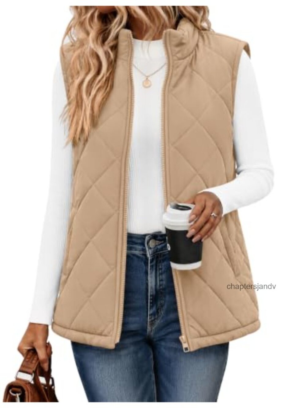 Womens Quilted Puffer Vest Zip Up Sleeveless Fall Winter Coat